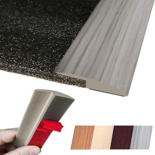 Floor Transition Strip Self Adhesive Carpet Wood Tile Vinyl Flooring Laminate Transition Cover Edge Trim Gap Doorway Threshold for Uneven Floors Heights Within 5 mm (40 inches, Gray Forest)